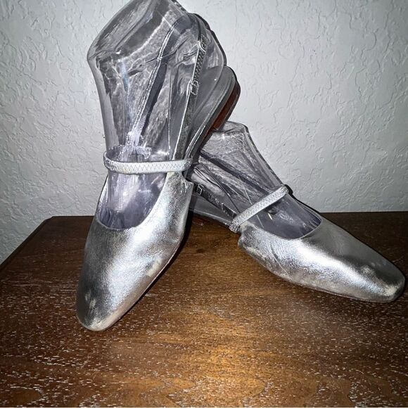 Vince Bernice Metallic Slip On Slingback Flat Shoes - Picture 16 of 16